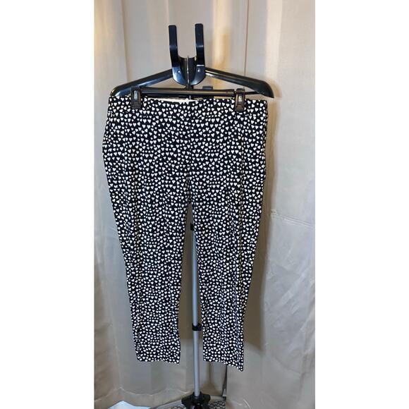J. Crew Pants - J.Crew Mercantile Heart Print Ankle Pants Size 12 Side Zip Cropped